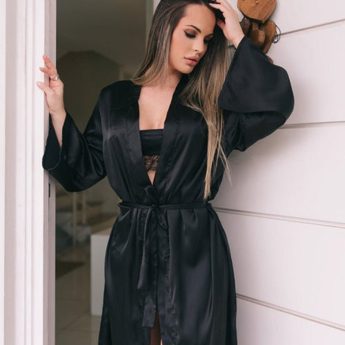 ROBE LONGO EM CETIM SOFISTICADO - Vibre+